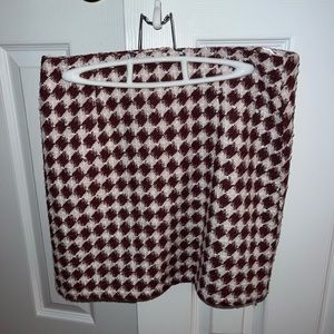 FORE Pink and Red Houndstooth Mini Skirt